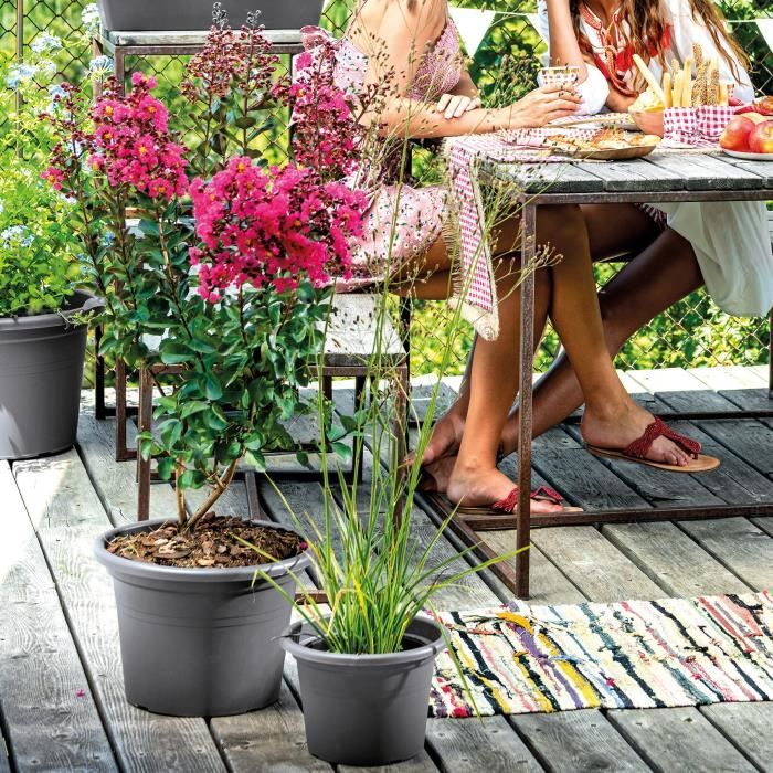 DEROMA Round flowerpot Day R Anthracite - 50 cm