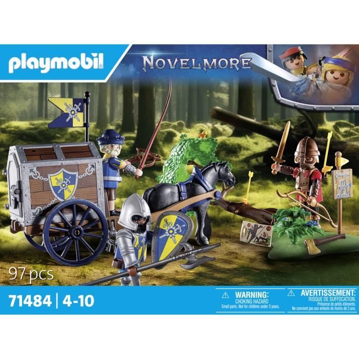 PLAYMOBIL 71484 Novelmore Convoy with Bandit, Novelmore, Knights and Robbers, Ages 5 and up