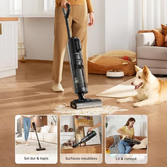 Dreame H12 DUAL Broom Vacuum Cleaner Water and Dust Cleaner with Accessories and Hot Air Drying