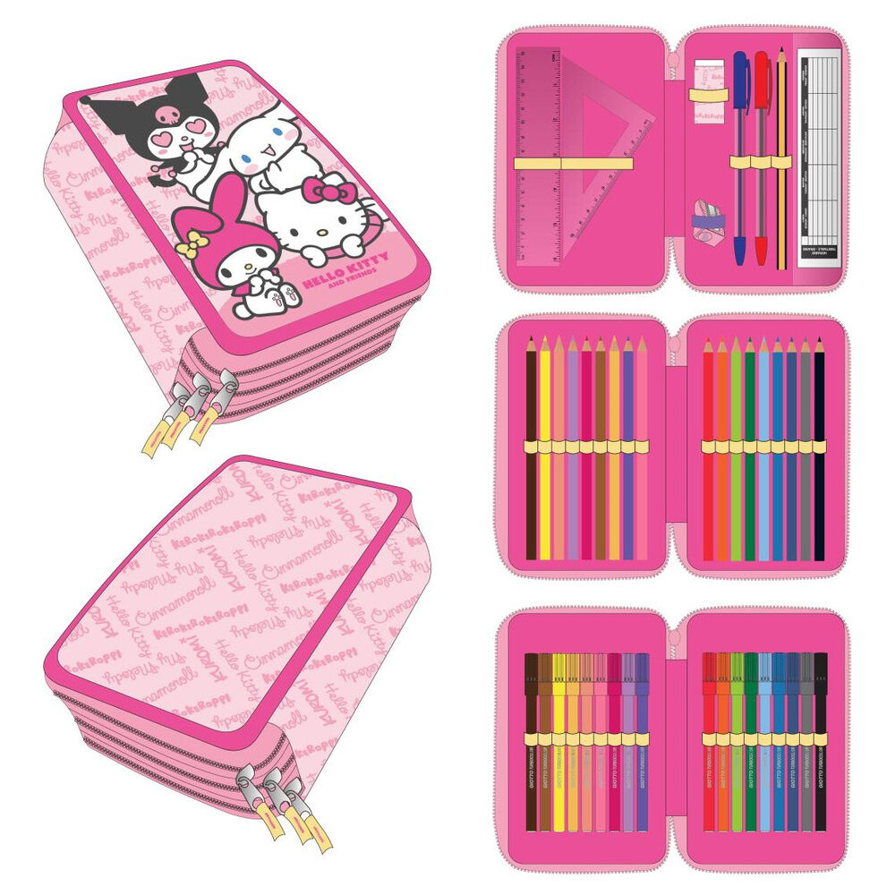 Hello Kitty and Friends triple pencil case