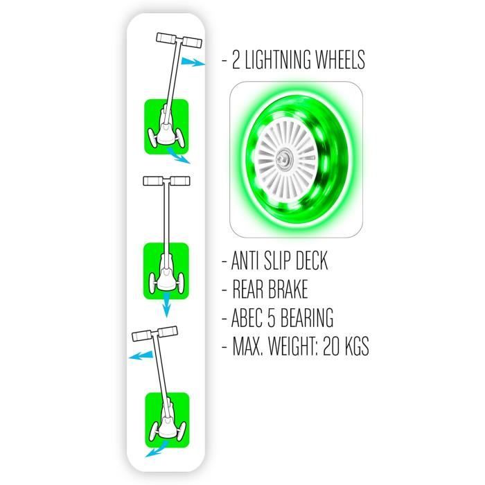 STAMP 3 wheel balance scooter SKIDS CONTROL light wheels