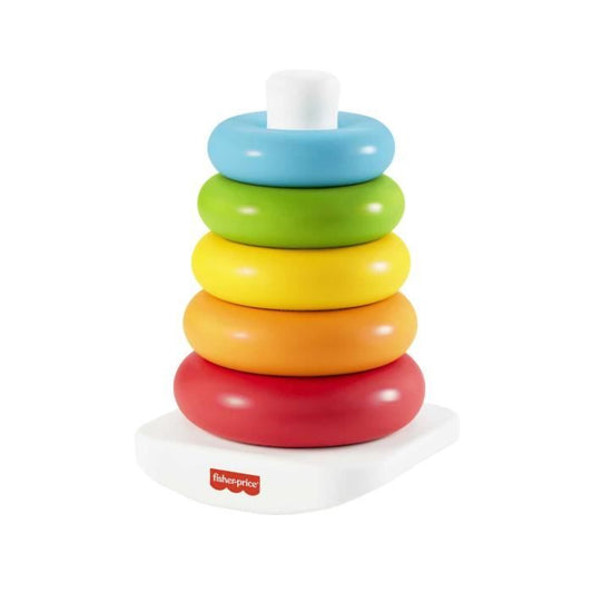 Fisher-Price Rainbow Pyramid Classic Stacking Rings in Plant-Based Materials - Early Learning Toy - From 6 Months