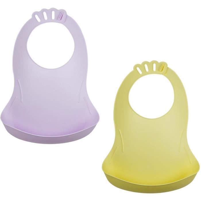 SET OF 2 BIBOU LILAC BIBS - LEMON