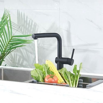 Edouard Rousseau - SQUARE Sink Mixer - Pull-out Spray - Black