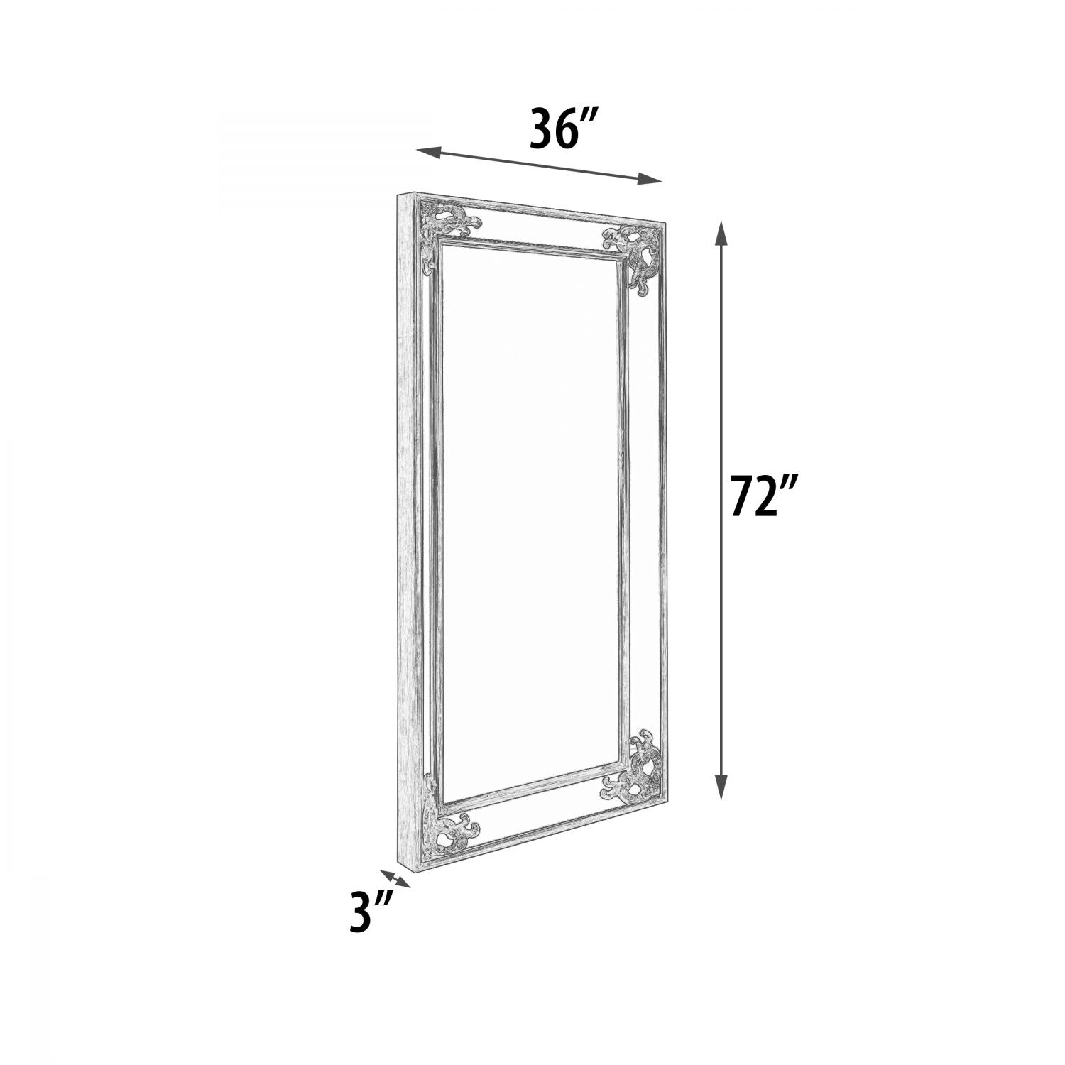 Monte Carlo Silver Vertical Mirror