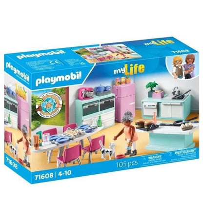 PLAYMOBIL 71608 Kitchen with central island, My life, Architect's house, 105 pieces, Ages 4 and up