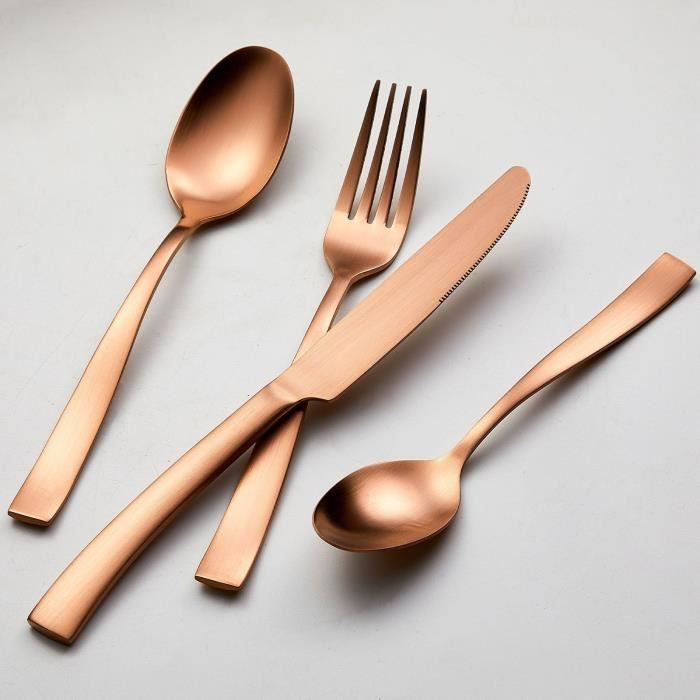 Cutlery set - ARTHUR MARTIN - AM0056 - 24 pieces - Stainless steel - Copper finish