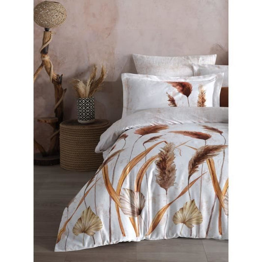 Bedding set - 1 duvet cover 220 x 240 cm + 2 pillowcases 60 x 60 cm - 100% cotton satin - White