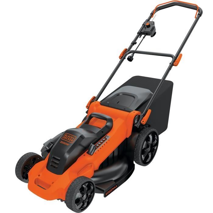 Electric mower 48cm LM2000 -QS Black+Decker - 7 adjustable heights from 30 to 100 mm - 50L filling tank