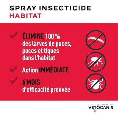 VETOCANIS Anti-flea and anti-mite spray for the home - 500 ml - For cat and dog