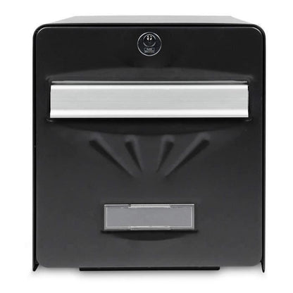 BURG WACHTER Galvanized Seaside Letterbox - Glass Back Door - Black