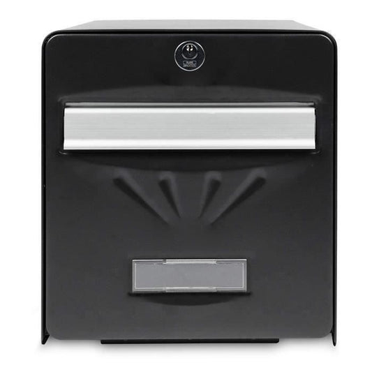 BURG WACHTER Galvanized Seaside Letterbox - Glass Back Door - Black