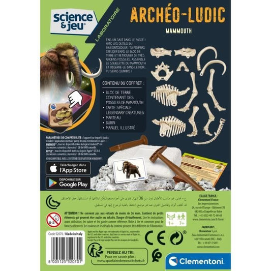 CLEMENTONI Archéo Ludic - Phosphorescent Mammoth - Science & Game