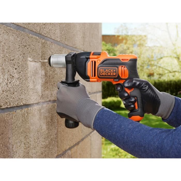 BLACK + DECKER BEH850-QS Corded Hammer Drill - 850W - 54,400 cps / min - Depth Guide - Side Handle