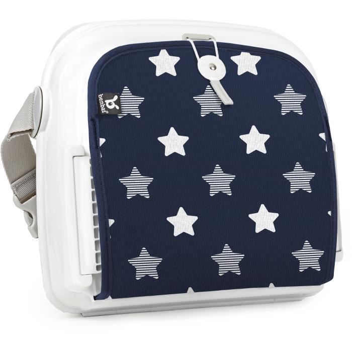 Baby booster seat for dining table - BENBAT - Portable and washable - Easy to fold - Adjustable safety harness - Navy