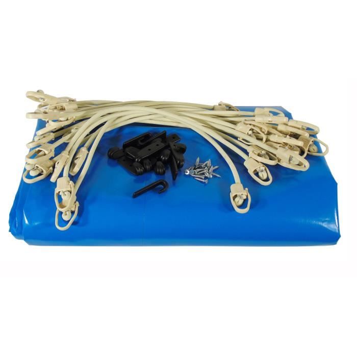 Winter and safety cover for wooden swimming pool - UBBINK - Rectangular 350x650 - Blue - Thickness 550gr