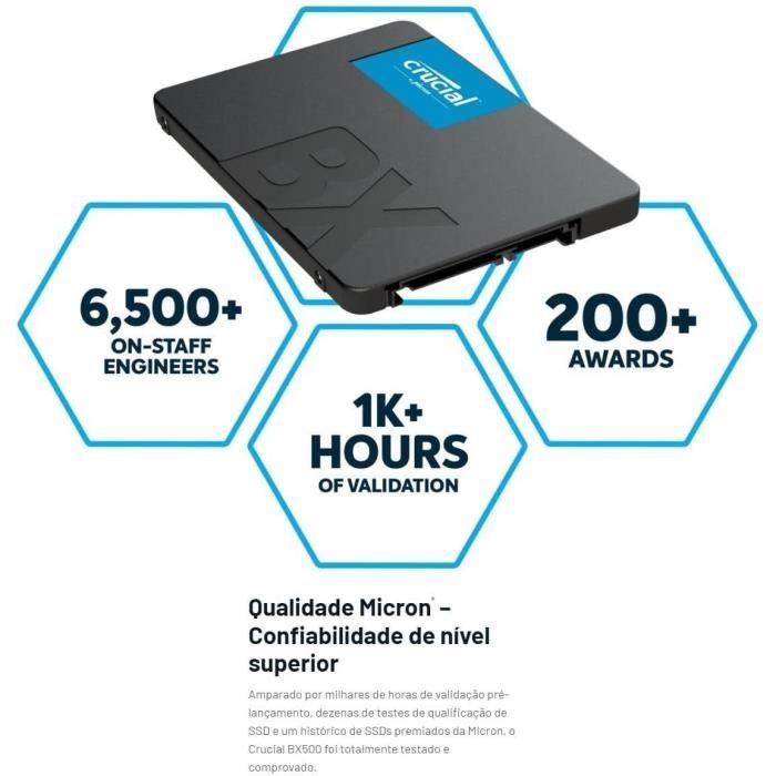 Crucial - Internal SSD disk - BX500 - 500GB - 2.5 inch (CT500BX500SD1)