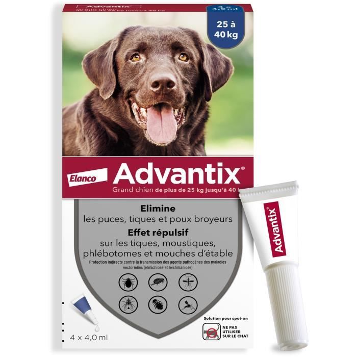 Advantix Dog Large breed antiparasitic solution 25 A 40kg 4 pipettes