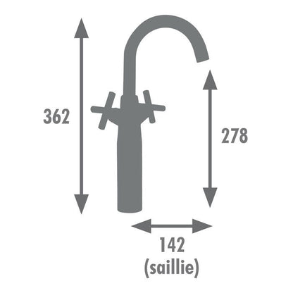 Edouard Rousseau - NANKA HIGH SINK MIXER - Black