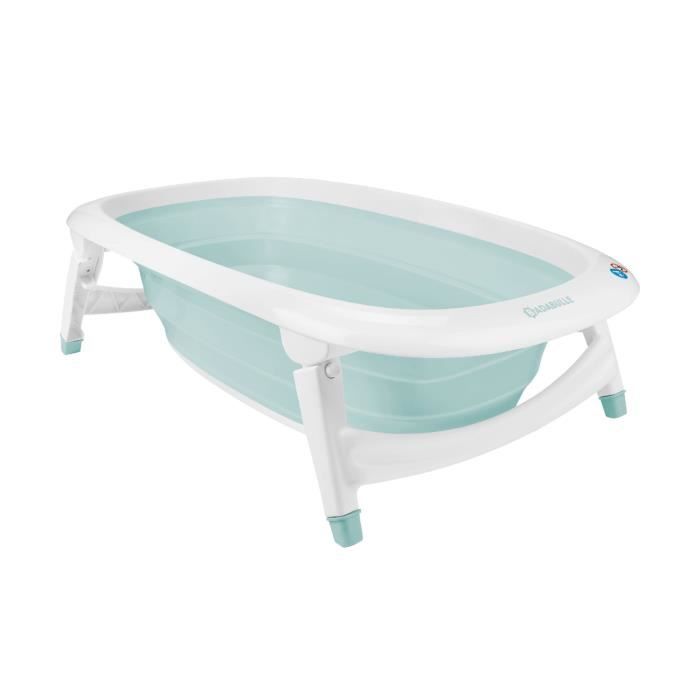 BADABULLE Foldable bathtub, 35L, super compact, heat indicator drain plug, fun design