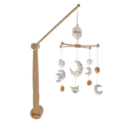 Moon musical mobile for baby Natural 60x40 cm