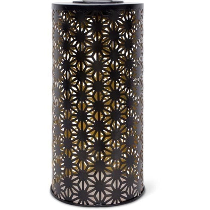 Solar lamp - GARDEN ID Column - Gold-Black Ø15 H30 cm - 6 to 8 hours of light - On/off button - AAA rechargeable battery.