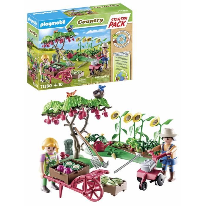 PLAYMOBIL 71380 Starter Pack Vegetable garden - Country - With two characters and many accessories - Ages 4 and up