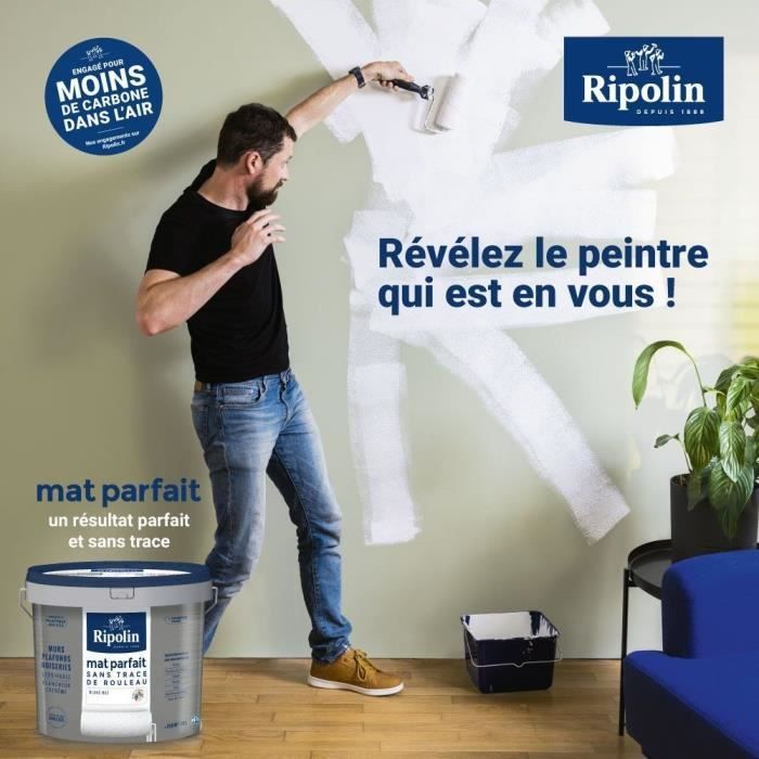 Perfect matt paint for walls and ceilings - Matt white - RIPOLIN - 2.5 L