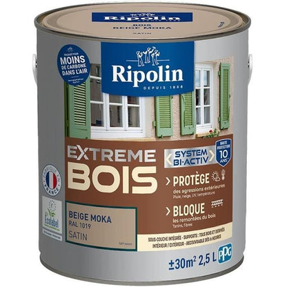 Extreme wood paint - Mocha beige RAL 1019 satin - RIPOLIN - 2.5 L