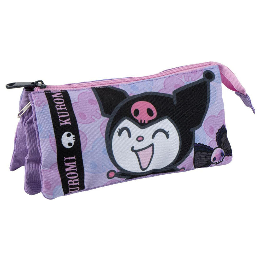 Hello Kitty Kuromi triple pencil case