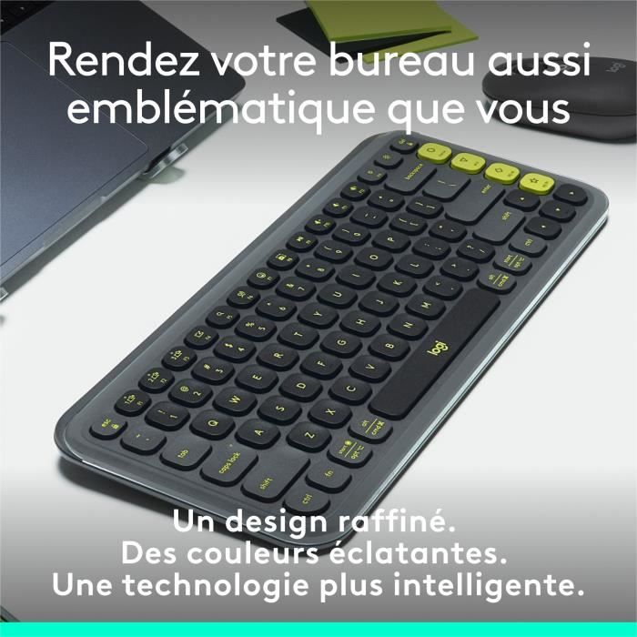 Keyboard - Wireless - Logitech - Pop Icon Keys - AZERTY - Graphite