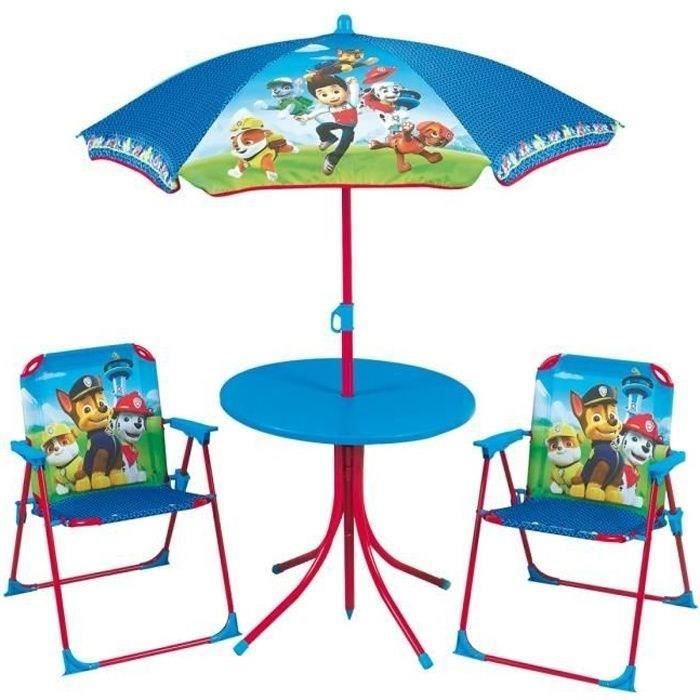 Fun House Pat Patrol garden furniture consisting of a table, 2 folding chairs and a parasol for child