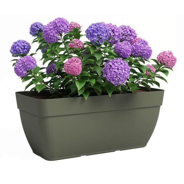 Planter - Plastic - Dry green - Rectangular - L57.9 x D37 x H33.5cm - ARTEVASI