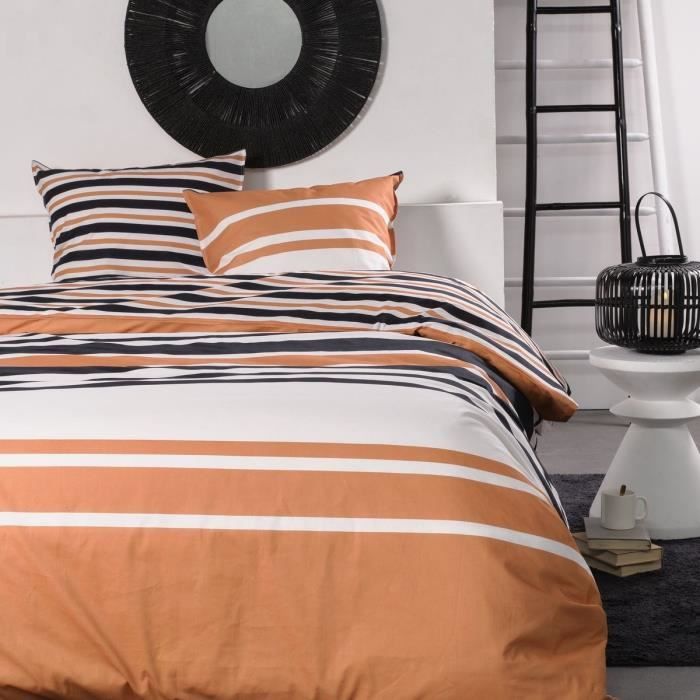 Double bed set -TODAY - 240x200 cm - 100% Cotton - Orange, Black and White