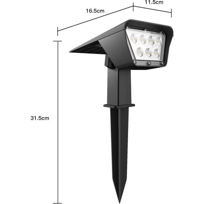 Set of 2 solar spotlights 2 in 1 to stick or fix - LUMISKY - CURTIS - H31.5 cm - white LED