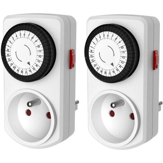 Compact mechanical timer - GAO - 3680W programmer - 16A - 96 switching cycles/day - White