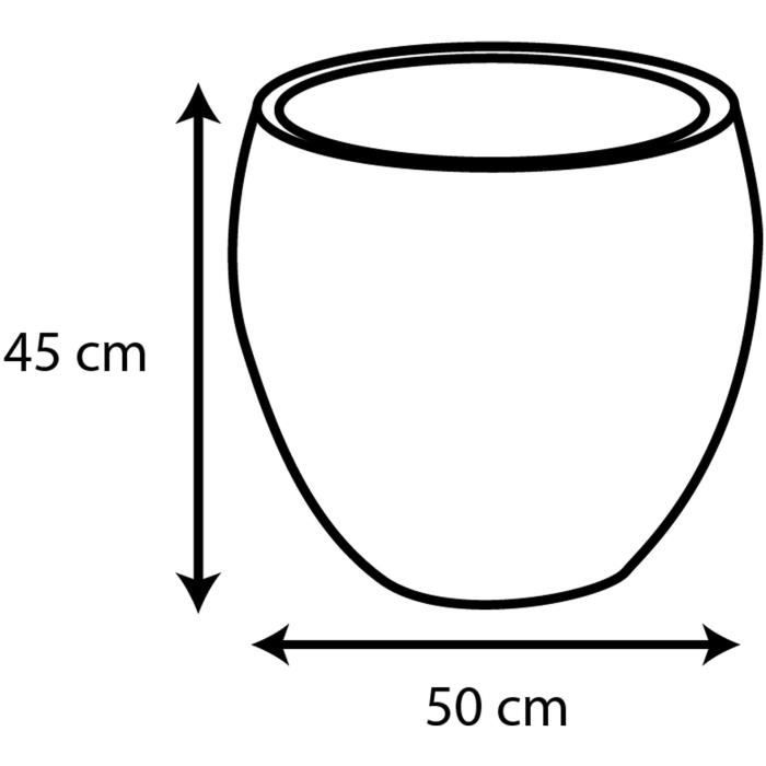 EDA Round Pot Graphit Ø50cm - Capacity 46L - Anthracite Gray