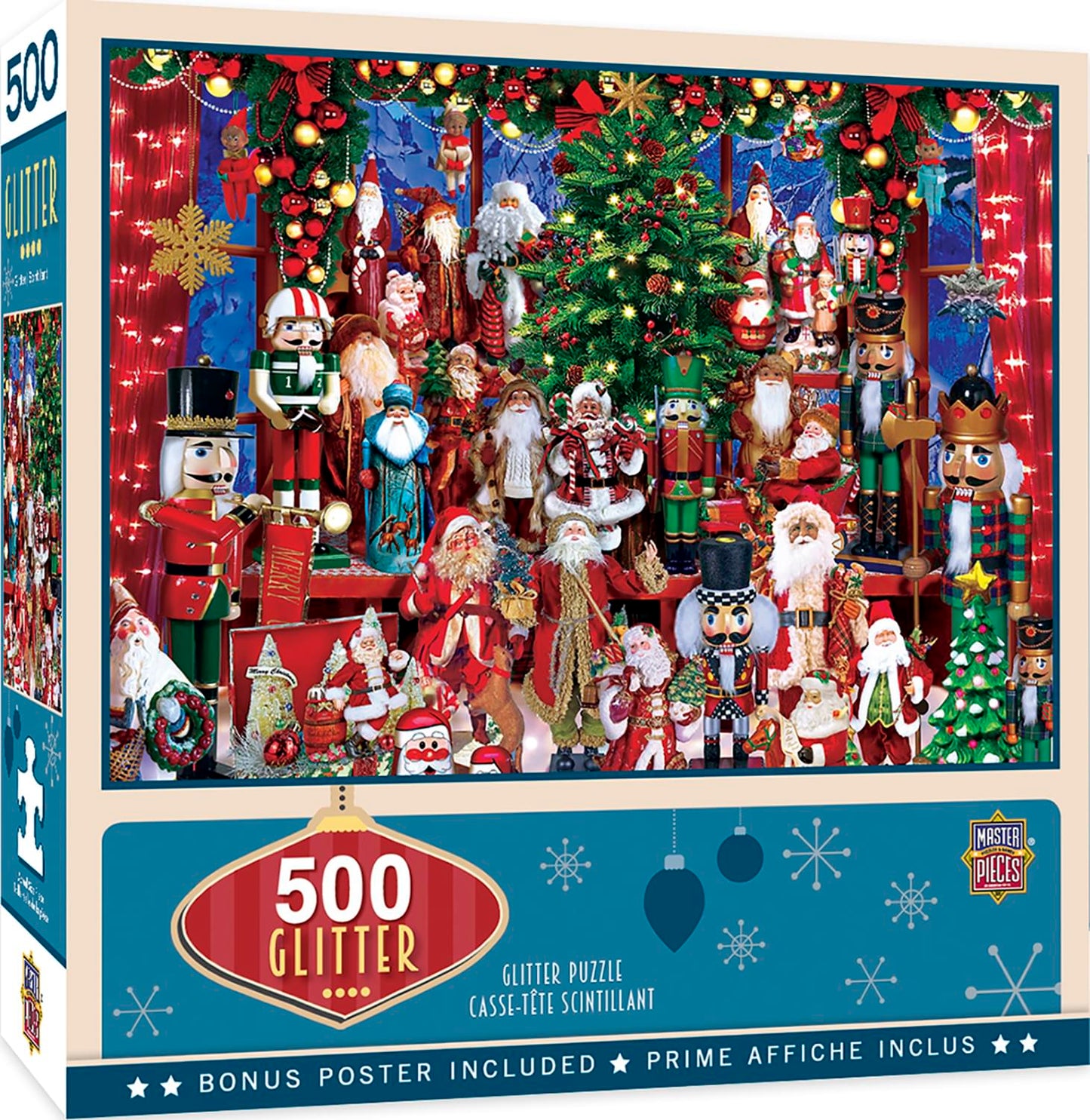 Holiday Festivities 500 Piece Glitter Jigsaw Puzzle