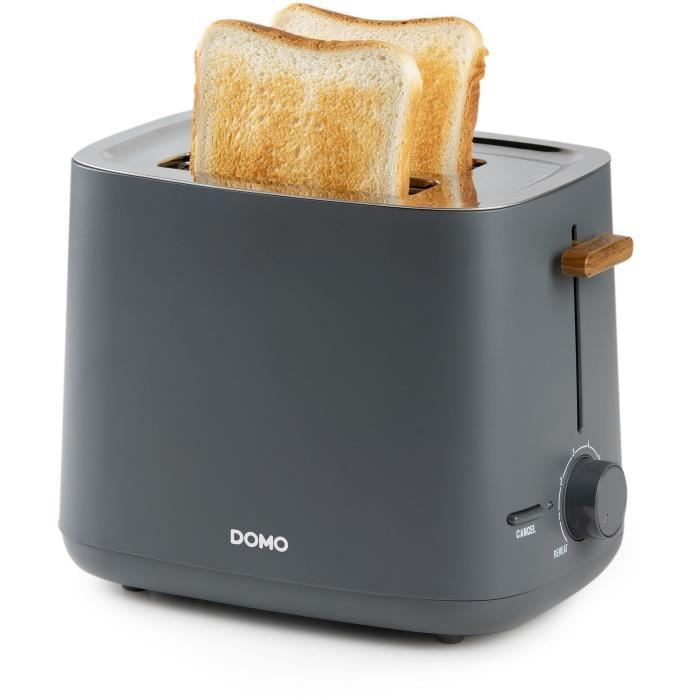 Electric toaster - DOMO - DO965T - 1000 W - 2 slots - Black