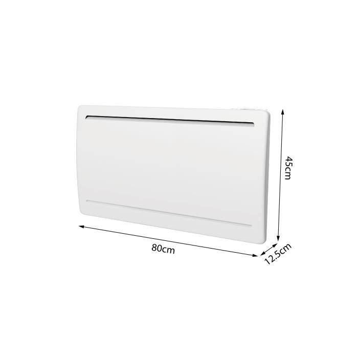 Fixed electric radiator with dry ceramic inertia 1500W OCEANIC Rubis - Curved design - White - NF