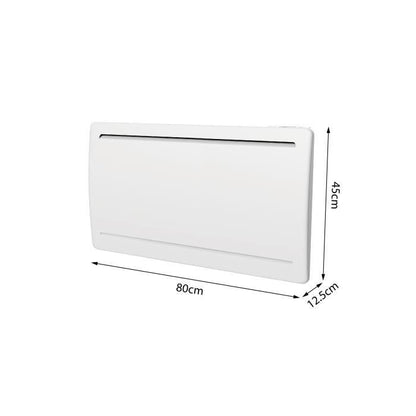 Fixed electric radiator with dry ceramic inertia 1500W OCEANIC Rubis - Curved design - White - NF