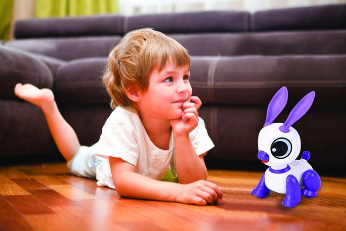Power Rabbit Mini - Robot rabbit with light and sound effects, hand clap control, repeat