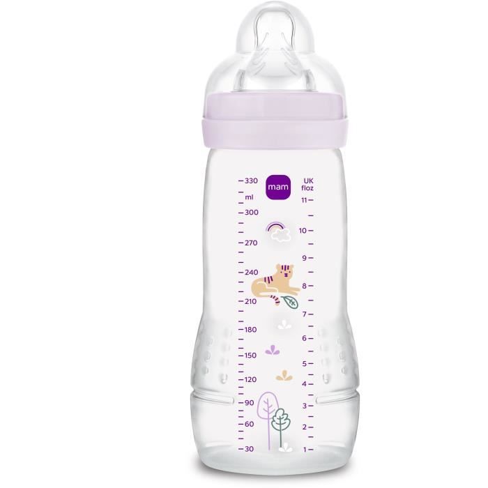 Baby bottle - MAM BABY - Easy Active - +6 months - 330 ml - X flow teat - Lilac