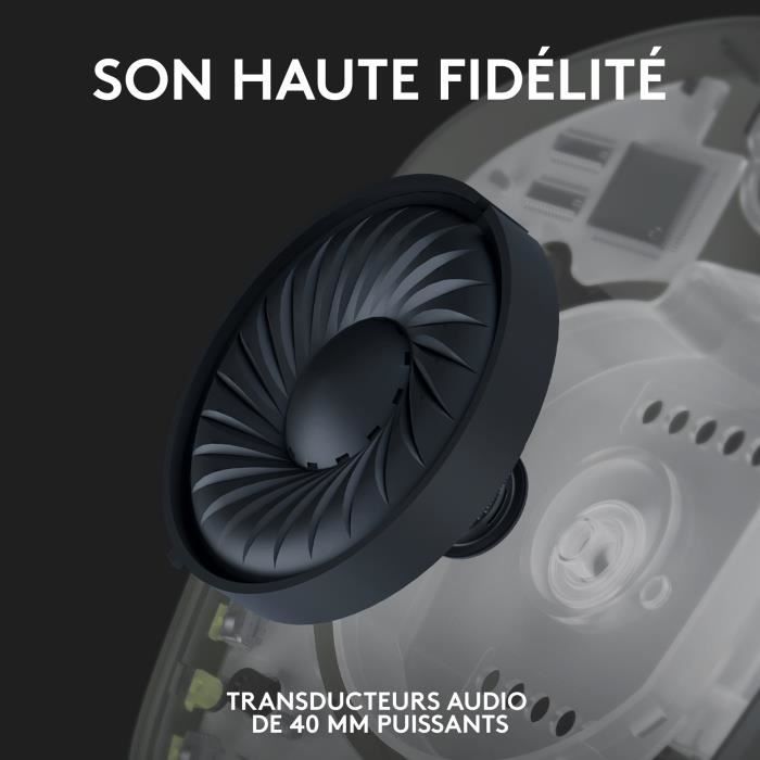 Logitech Wireless Gaming Headset - G435 LIGHTSPEED - BLACK - Lightweight Bluetooth with Built-in Mic for Dolby Atmos, PC, PS4, PS5, Mobile