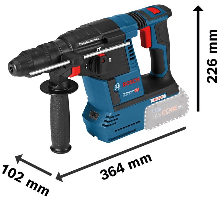 Cordless rotary hammer BOSCH PROFESSIONAL SDS plus GBH 18V-26 F solo L-Boxx