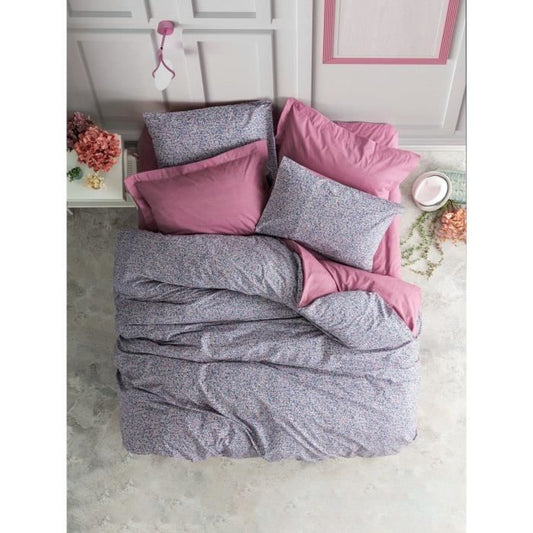 Bedding set - 1 duvet cover 220 x 240 cm + 2 pillowcases 60 x 60 cm - 100% cotton - Pink