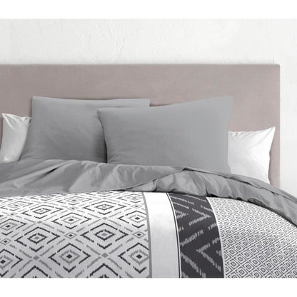 Set of 2 pillowcases - HOME LINGE PASSION - 63 x 63 cm - Light gray