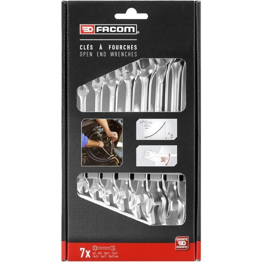 Box of 7 keys to FORCHS FACOM - 44.J7PB - 2 openings per key or 14 openings available from 6 to 19mm