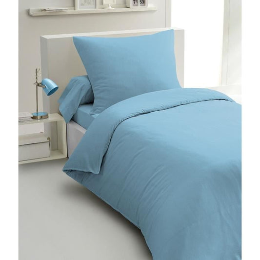 2-piece duvet set - HOME LINGE PASSION - HP72068 - 82 g Microfiber - 140 x 200 cm - Sky blue