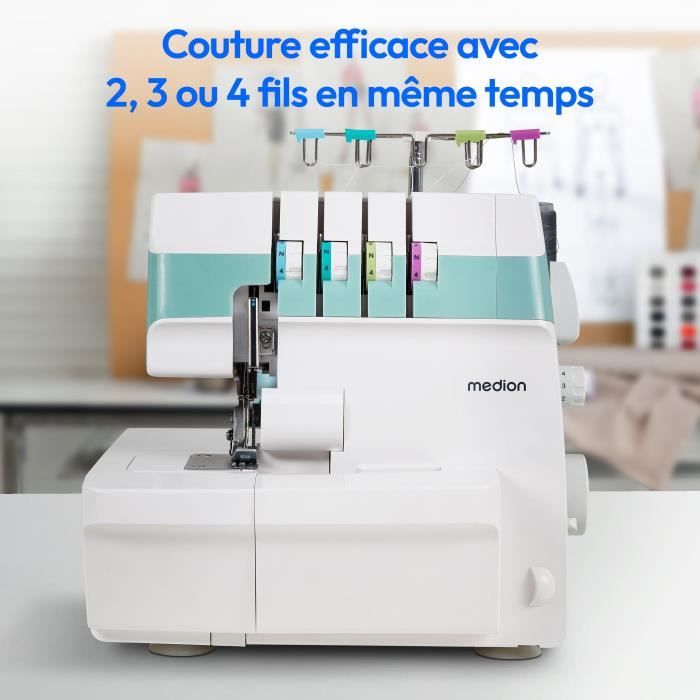 Overlocker - MEDION - SO 90 - 91W - Needle type 11, 14, 16 - 1200 rpm - LED - Turquoise